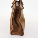 GUCCI Bamboo Shoulder Bag Suede Brown Gold 002 1434 0259 Auth ep13442-4