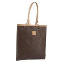 CELINE Macadam Canvas Tote Bag PVC Leather Brown Gold Auth ep13444-1