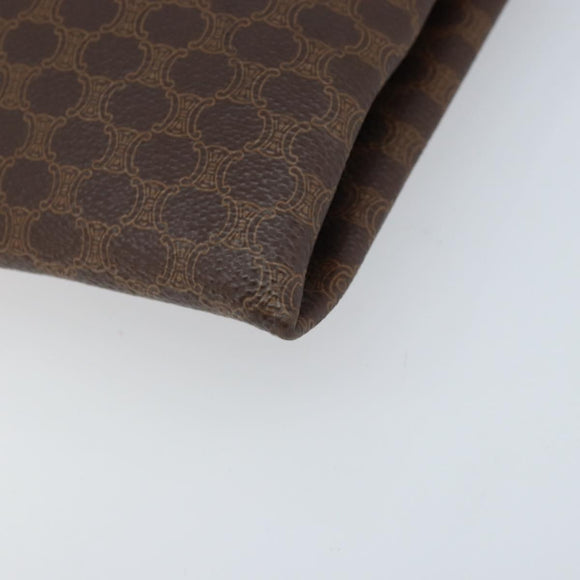 CELINE Macadam Canvas Tote Bag PVC Leather Brown Gold Auth ep13444