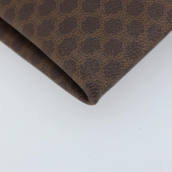 CELINE Macadam Canvas Tote Bag PVC Leather Brown Gold Auth ep13444