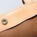 CELINE Macadam Canvas Tote Bag PVC Leather Brown Gold Auth ep13444-12