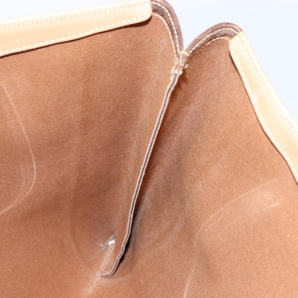CELINE Macadam Canvas Tote Bag PVC Leather Brown Gold Auth ep13444