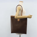 CELINE Macadam Canvas Tote Bag PVC Leather Brown Gold Auth ep13444-19