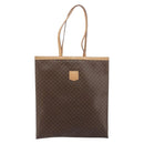 CELINE Macadam Canvas Tote Bag PVC Leather Brown Gold Auth ep13444-13