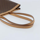 CELINE Macadam Canvas Tote Bag PVC Leather Brown Gold Auth ep13444-7