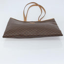 CELINE Macadam Canvas Tote Bag PVC Leather Brown Gold Auth ep13444-5