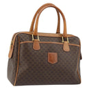 CELINE Macadam Canvas Hand Bag PVC Leather Brown Gold Auth ep13448-1