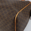CELINE Macadam Canvas Hand Bag PVC Leather Brown Gold Auth ep13448-10