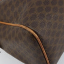 CELINE Macadam Canvas Hand Bag PVC Leather Brown Gold Auth ep13448-13