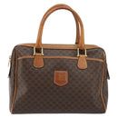 CELINE Macadam Canvas Hand Bag PVC Leather Brown Gold Auth ep13448-2