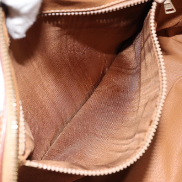 CELINE Macadam Canvas Hand Bag PVC Leather Brown Gold Auth ep13448