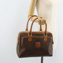 CELINE Macadam Canvas Hand Bag PVC Leather Brown Gold Auth ep13448-24