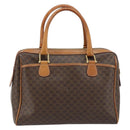 CELINE Macadam Canvas Hand Bag PVC Leather Brown Gold Auth ep13448-3