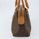 CELINE Macadam Canvas Hand Bag PVC Leather Brown Gold Auth ep13448-5
