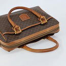 CELINE Macadam Canvas Hand Bag PVC Leather Brown Gold Auth ep13448-6