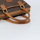 CELINE Macadam Canvas Hand Bag PVC Leather Brown Gold Auth ep13448-7