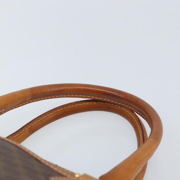 CELINE Macadam Canvas Hand Bag PVC Leather Brown Gold Auth ep13448