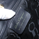 Salvatore Ferragamo Chain Vala Shoulder Bag Nylon Black Gold Auth ep13450-12