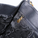 Salvatore Ferragamo Chain Vala Shoulder Bag Nylon Black Gold Auth ep13450-19