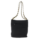 Salvatore Ferragamo Chain Vala Shoulder Bag Nylon Black Gold Auth ep13450-13