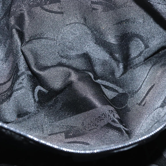 Salvatore Ferragamo Chain Vala Shoulder Bag Nylon Black Gold Auth ep13450