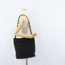 Salvatore Ferragamo Chain Vala Shoulder Bag Nylon Black Gold Auth ep13450-21