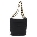 Salvatore Ferragamo Chain Vala Shoulder Bag Nylon Black Gold Auth ep13450-2