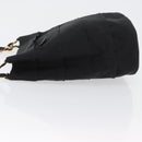 Salvatore Ferragamo Chain Vala Shoulder Bag Nylon Black Gold Auth ep13450-4