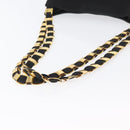 Salvatore Ferragamo Chain Vala Shoulder Bag Nylon Black Gold Auth ep13450-7