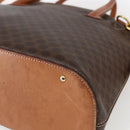 CELINE Macadam Canvas Hand Bag PVC Leather 2way Brown Gold Auth ep13453-9