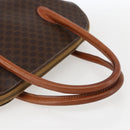 CELINE Macadam Canvas Hand Bag PVC Leather 2way Brown Gold Auth ep13453-8