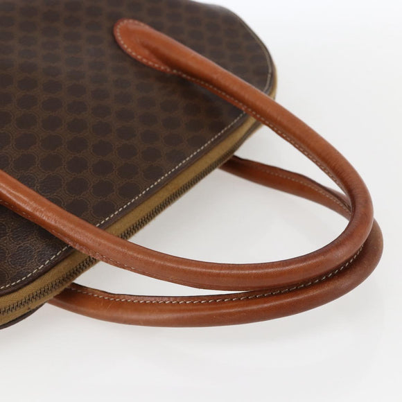 CELINE Macadam Canvas Hand Bag PVC Leather 2way Brown Gold Auth ep13453