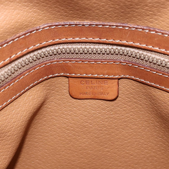 CELINE Macadam Canvas Hand Bag PVC Leather 2way Brown Gold Auth ep13453