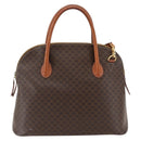 CELINE Macadam Canvas Hand Bag PVC Leather 2way Brown Gold Auth ep13453-13