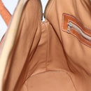 CELINE Macadam Canvas Hand Bag PVC Leather 2way Brown Gold Auth ep13453-21