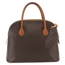 CELINE Macadam Canvas Hand Bag PVC Leather 2way Brown Gold Auth ep13453-2