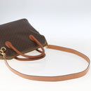 CELINE Macadam Canvas Hand Bag PVC Leather 2way Brown Gold Auth ep13453-7