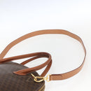 CELINE Macadam Canvas Hand Bag PVC Leather 2way Brown Gold Auth ep13453-14