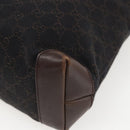 GUCCI GG Canvas Tote Bag Dark Brown Silver 28893 Auth ep13456-12