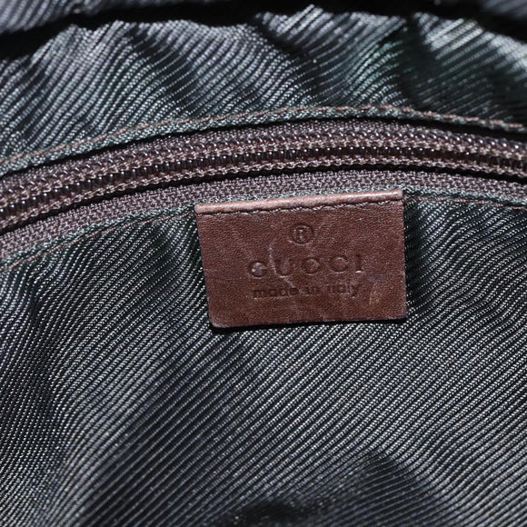 GUCCI GG Canvas Tote Bag Dark Brown Silver 28893 Auth ep13456