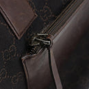 GUCCI GG Canvas Tote Bag Dark Brown Silver 28893 Auth ep13456-21
