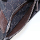GUCCI GG Canvas Tote Bag Dark Brown Silver 28893 Auth ep13456-22