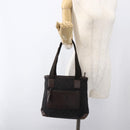 GUCCI GG Canvas Tote Bag Dark Brown Silver 28893 Auth ep13456-24