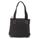GUCCI GG Canvas Tote Bag Dark Brown Silver 28893 Auth ep13456-3