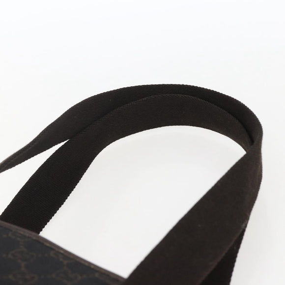 GUCCI GG Canvas Tote Bag Dark Brown Silver 28893 Auth ep13456
