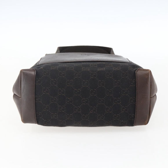 GUCCI GG Canvas Tote Bag Dark Brown Silver 28893 Auth ep13456