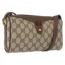 GUCCI GG Supreme Web Sherry Line Bag PVC Beige Gold 89 02 018 Auth ep13467-1