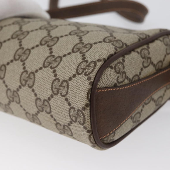GUCCI GG Supreme Web Sherry Line Bag PVC Beige Gold 89 02 018 Auth ep13467