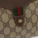 GUCCI GG Supreme Web Sherry Line Bag PVC Beige Gold 89 02 018 Auth ep13467-18