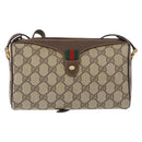 GUCCI GG Supreme Web Sherry Line Bag PVC Beige Gold 89 02 018 Auth ep13467-13